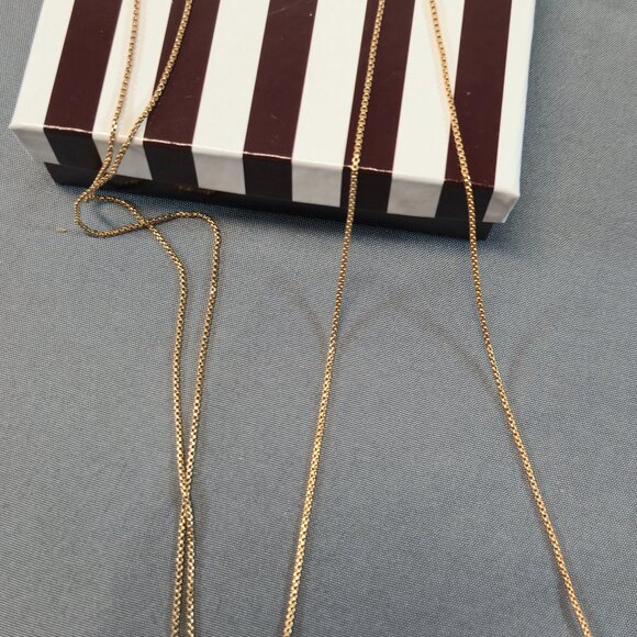 Henry Bendel Gold Tone Lariat Necklace w/ Crystal Pendant | Adjustable - Picture 8 of 10